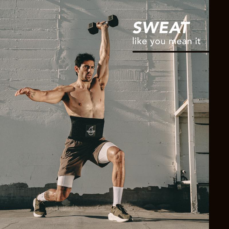 Sweet Sweat 'Pro-Series' Ab Trainer (Black) with Adjustable Velcro Straps (Medium Large)
